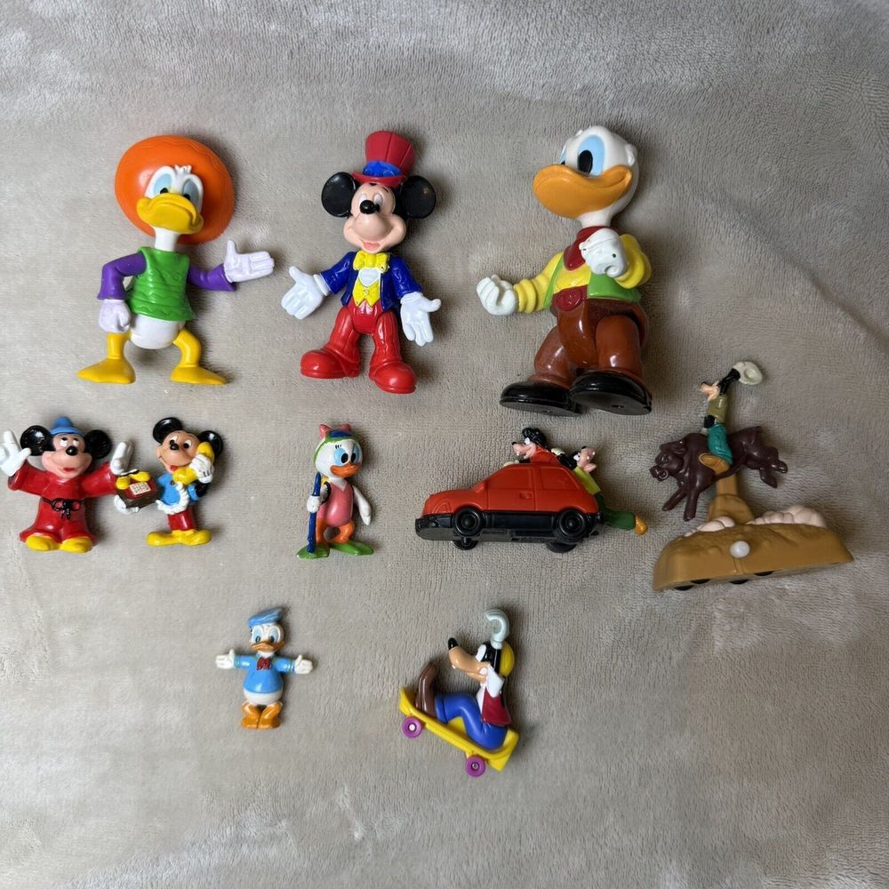 Disney Mickey Mouse‎ Donald Duck Goofy Lot Of 10 Vintage 90's Toys